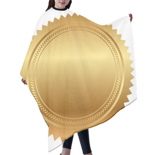 Personality  Vector Illustration Of Gold Seal Hair Cutting Cape