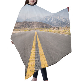 Personality  Road With Leading Lines Into The Alabama Hills Area Of Lone Pine California Hair Cutting Cape