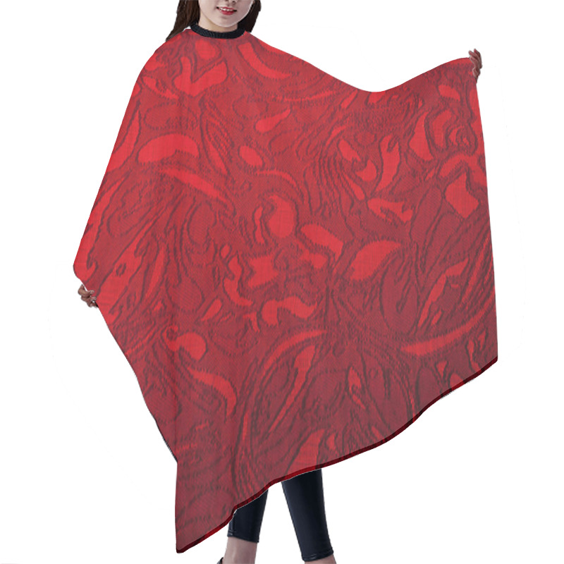 Personality  The Texture Of The Silk Fabric, Red Hair Cutting Cape