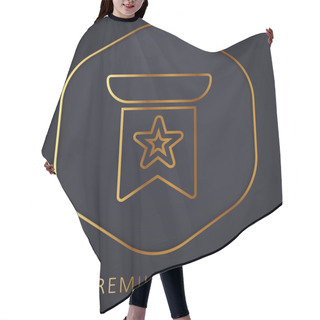 Personality  Banner Golden Line Premium Logo Or Icon Hair Cutting Cape