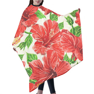 Personality  Seamless Fhibiscus Flowers Pattern. Vector, EPS10 Hair Cutting Cape