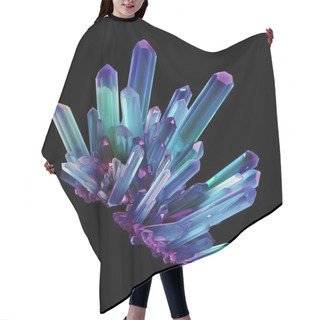 Personality  Blue Purple Crystals, Geological Shapes, 3d Object Isolated On B Hair Cutting Cape