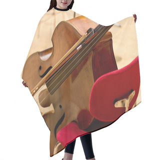 Personality  Contrabass On Stage In Front Of An Empty Hall Hair Cutting Cape