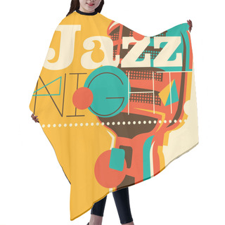 Personality  Jazz Background With Retro Microphone. Hair Cutting Cape