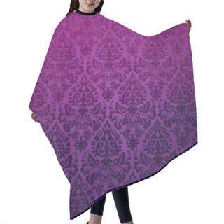 Personality  Damask Seamless Pattern In Purple Hair Cutting Cape