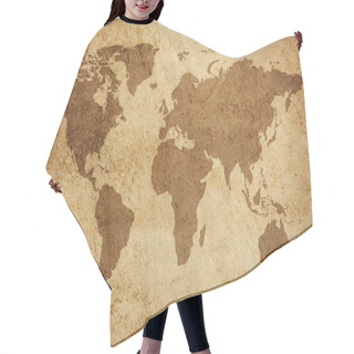 Personality  World Map Texture Background Hair Cutting Cape