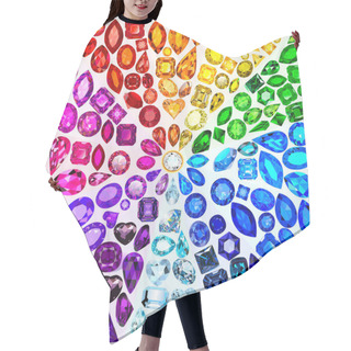 Personality  Illustration Background  Of Rich Variety Of Colors Of Natural Gemstones.  Hair Cutting Cape