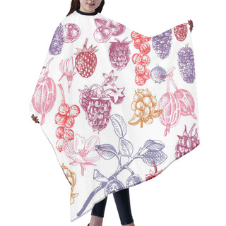 Personality  Set Of Hand Drawn Berries Hair Cutting Cape