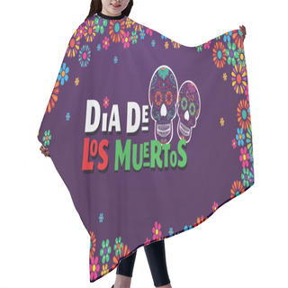 Personality  Dia De Los Muertos Banner Skull Decorated With Colorful Flowers, Mexican Event, Fiesta, Party Poster, Holiday Greeting Card Hair Cutting Cape