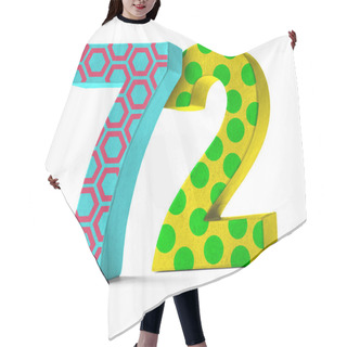 Personality  Colorful Paper Mache Number On A White Background  - Number 72 Hair Cutting Cape