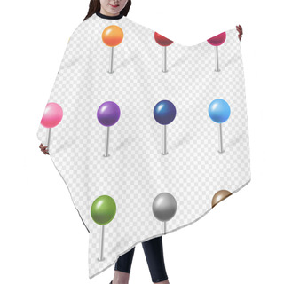 Personality  Color Location Pin Set Isolated Transparent Background Hair Cutting Cape