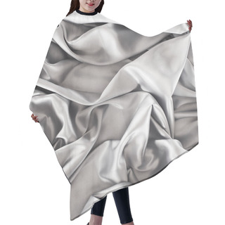 Personality  Silver Crumpled Shiny Silk Fabric Background Hair Cutting Cape
