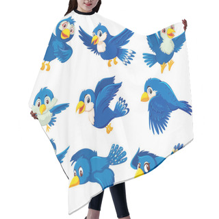 Personality  A Set Of Blue Bird Illustration Hair Cutting Cape