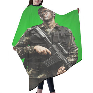 Personality  Soldier Posing Hair Cutting Cape