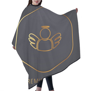 Personality  Angel With Wings And Halo Golden Line Premium Logo Or Icon Hair Cutting Cape