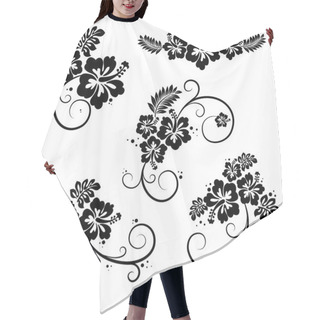 Personality  Collection Of Hibiscus Flourish Decorative Design Elements Hair Cutting Cape