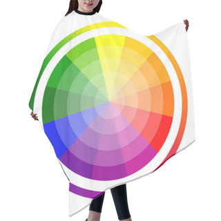Personality  Vector Illustration Of Color Circle Of Twelve Colors. Hair Cutting Cape