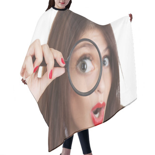 Personality  Through Magnifying Glass Hair Cutting Cape