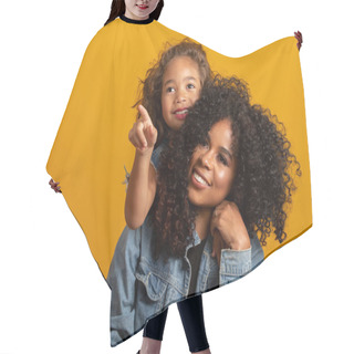 Personality  Happy Mother's Day! Adorable Sweet Young Afro-american Mother With Cute Little Daugh. Hair Cutting Cape