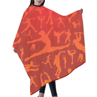 Personality  Sports Silhouettes Red Pattern Hair Cutting Cape