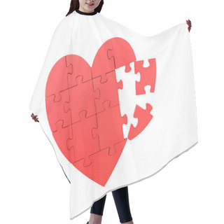 Personality  Red Puzzle Heart Hair Cutting Cape