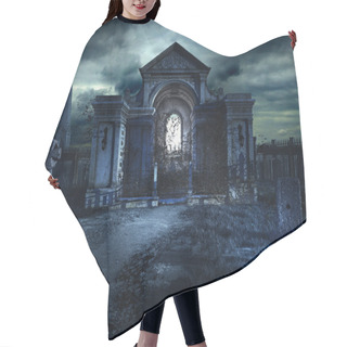 Personality  Cementery Crypt At Night Hair Cutting Cape