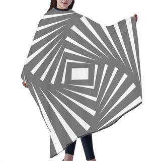 Personality  Black And White Optical Illusion. Op Art Vector Background With  Hair Cutting Cape