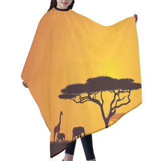 Personality  African Wildlife Background. Nature Background Series. Hair Cutting Cape