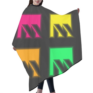 Personality  Brasilia Metro Logo Four Color Glowing Neon Vector Icon Hair Cutting Cape