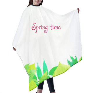Personality  Spring Card Background With Green Leaves Hair Cutting Cape