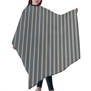 Personality  Vertical Stripes Pattern Straight Lines Blue And Brown Halftone. Hair Cutting Cape
