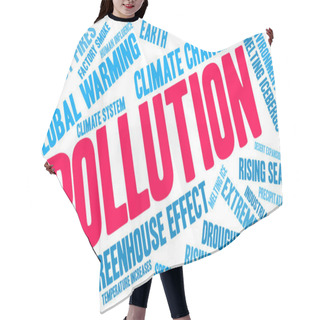 Personality  Pollution Word Cloud On A White Background.  Hair Cutting Cape