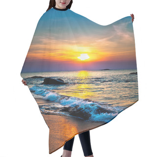 Personality  Colorful Sunset Over The Sea Hair Cutting Cape