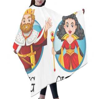 Personality  King And Queen On Round Badges Hair Cutting Cape
