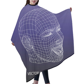 Personality  Vector Model Of Face. Hair Cutting Cape