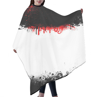 Personality  Black Grunge Goth Frame With Blood Spatter Hair Cutting Cape
