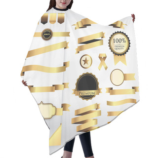 Personality  Gold Ribbon With Tag Hair Cutting Cape