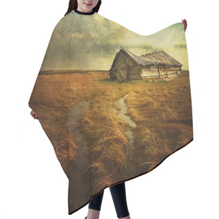 Personality  Old Haunted House On The Empty Field Hair Cutting Cape