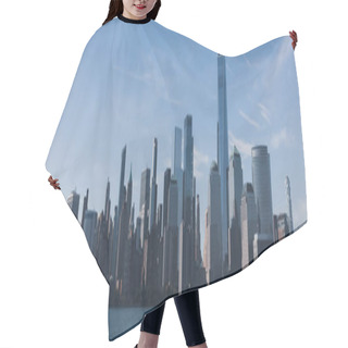 Personality  Picturesque Cityscape Of Manhattan Skyscrapers And Hudson River In New York City, Banner Hair Cutting Cape