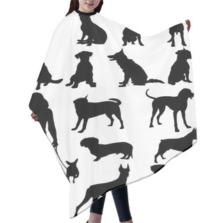 Personality  Set Of Dogs Silhouette. Vector Illustration Hair Cutting Cape