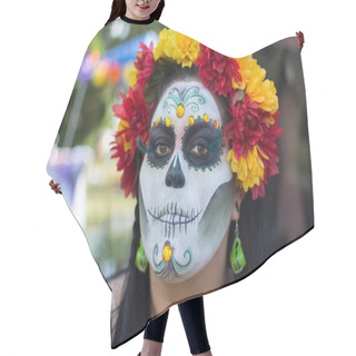 Personality  Unknown Woman At The 15th Annual Day Of The Dead Festival Hair Cutting Cape