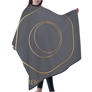 Personality  Ball Outline With Shadow At The Edge Golden Line Premium Logo Or Icon Hair Cutting Cape