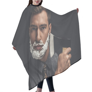 Personality  Man Shaving With Axe Hair Cutting Cape