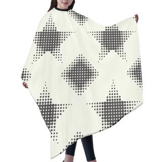 Personality  Seamless Pattern With Stars And Diamonds. Vector Halftone Dots. Hair Cutting Cape