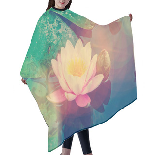 Personality  Colorful Lotus Flower In Water Hair Cutting Cape
