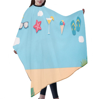 Personality  Creative Wallpaper With Party Beach Accessories In The Sky Hair Cutting Cape