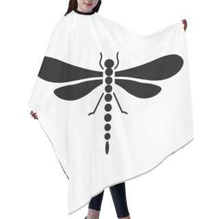 Personality  Black Vector Dragonfly Icon Isolated On White Background Hair Cutting Cape
