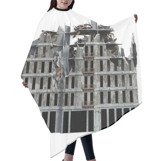 Personality  3D Rendered Ruined Modern Building Isolated On White Background  - 3D Illustration Hair Cutting Cape