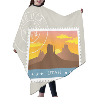 Personality  Utah Vector Illustration Of Monument Valley At Sunset.  Hair Cutting Cape