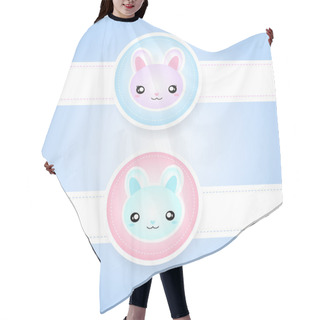 Personality  Cute Couple Of Rabbits Hair Cutting Cape